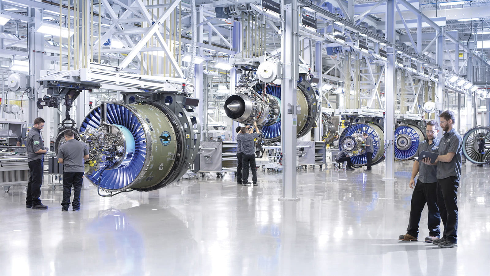 RTX Pratt & WHitney engine assembly line