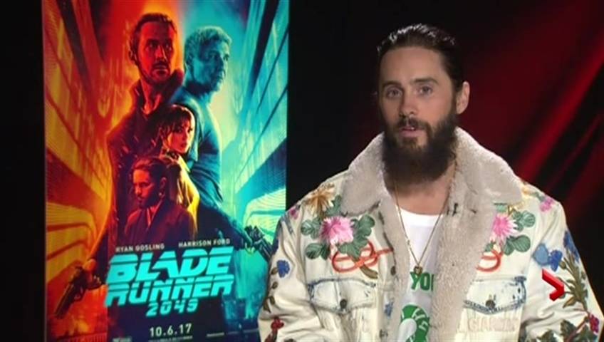 Click to play video: 'Jared Leto on working with Ryan Gosling and Harrison Ford in Blade Runner 2049'