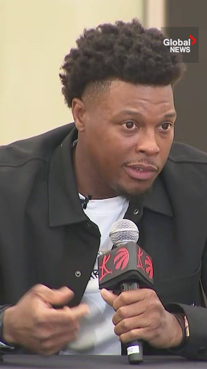 Click to play video: 'Kyle Lowry cracks deadpan “aspiration” joke as Kawhi Leonard looks on'