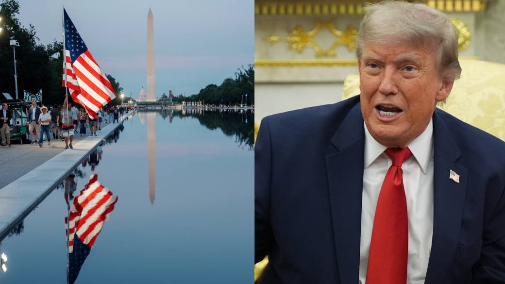 Click to play video: '‘Thugs’: Trump says 6 people have been arrested for vandalizing Reflecting Pool'