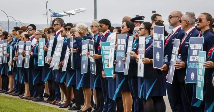 WestJet flight attendants give 72-hour strike notice, airline issues lockout – National WestJet flight attendants give 72-hour strike notice, airline issues lockout - National