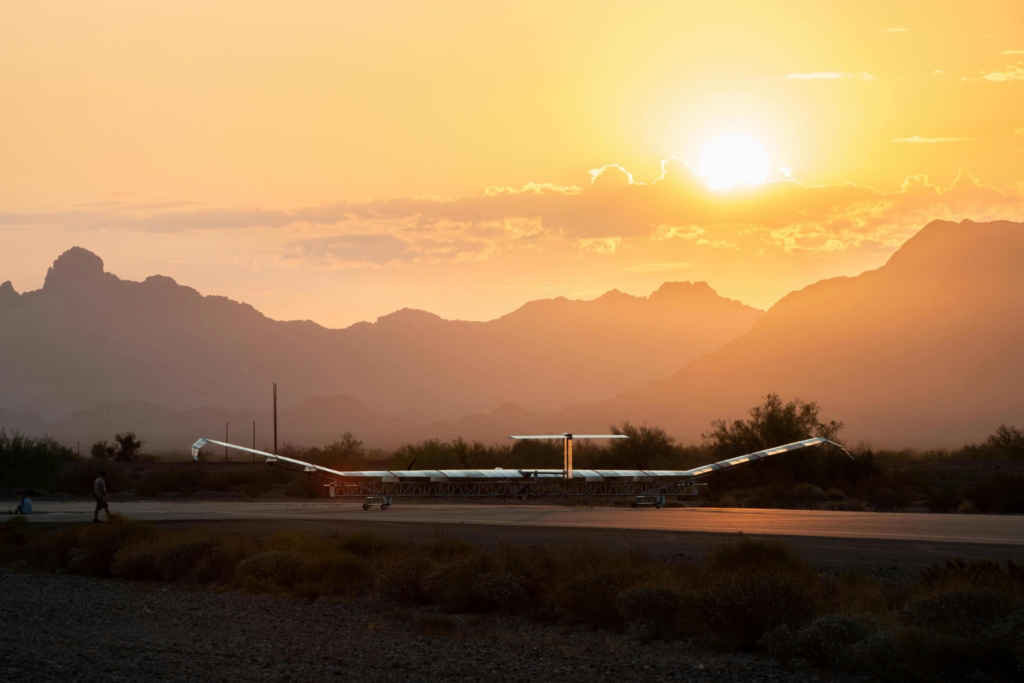 AALTO HAPS Zephyr stratospheric aircraft at sunrise
