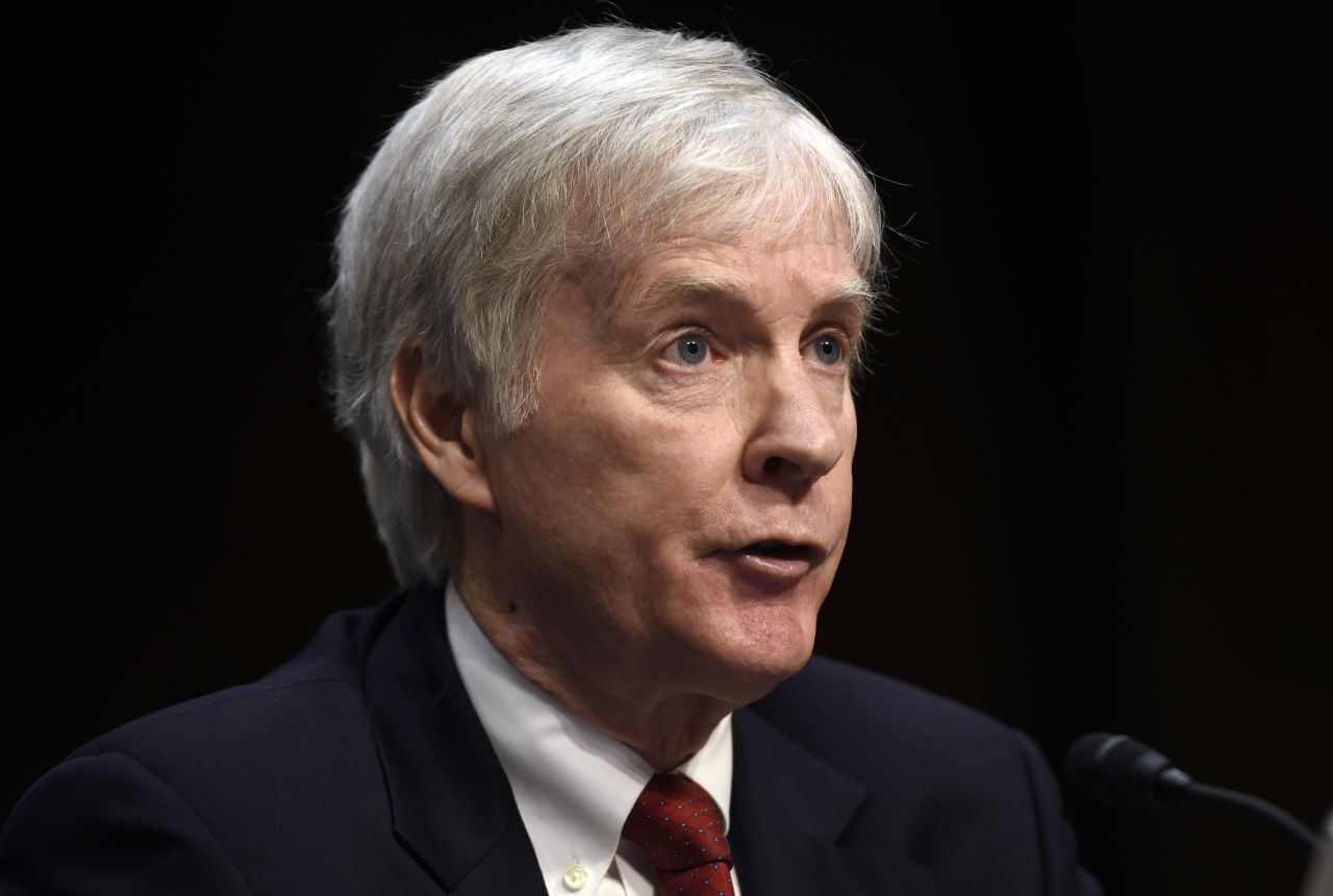 Former US Ambassador to Afghanistan Ryan Crocker testifies on Capitol Hill in Washington, on February 11, 2015.