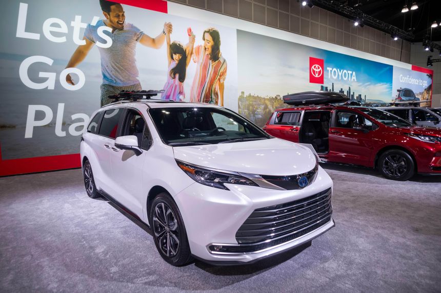The 2026 Toyota Sienna at the Los Angeles Auto Show in November 2025.