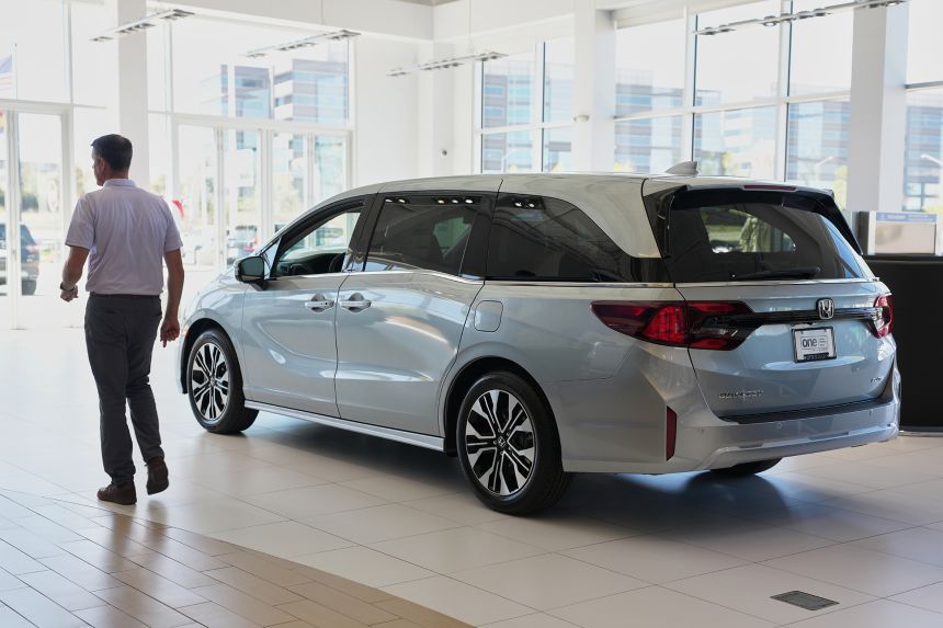 A 2026 Honda Odyssey at a Honda dealership on April 15, 2026, in Highlands Ranch, Colorado.