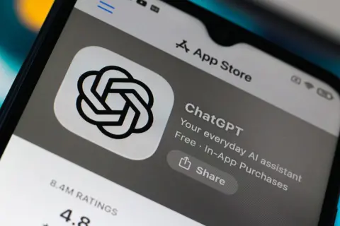Getty Images ChatGPT logo on a phone