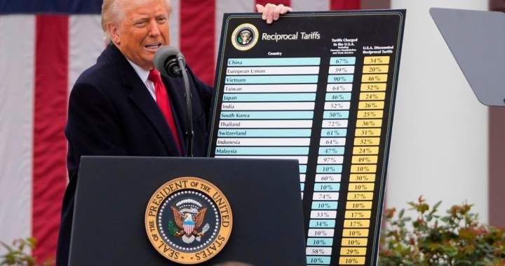U.S. hits dozens of countries, including Canada, with new 10% tariff – National U.S. hits dozens of countries, including Canada, with new 10% tariff - National
