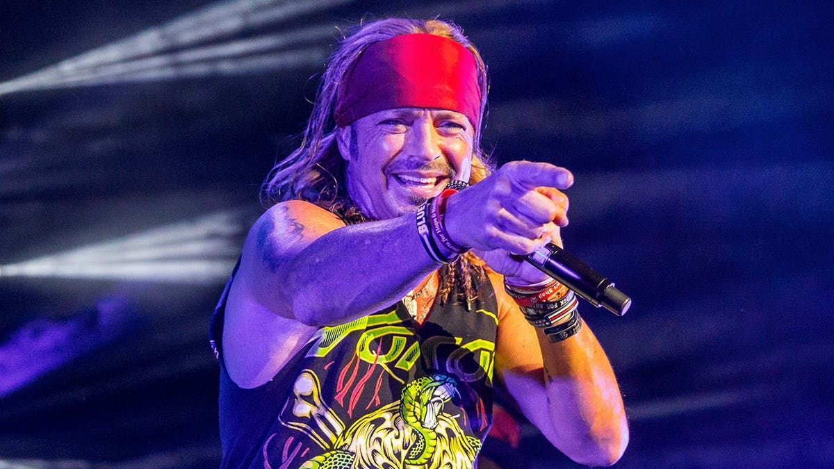 Bret Michaels performs at the Nothin' But a Good Time Tour in Michigan in June 2018.