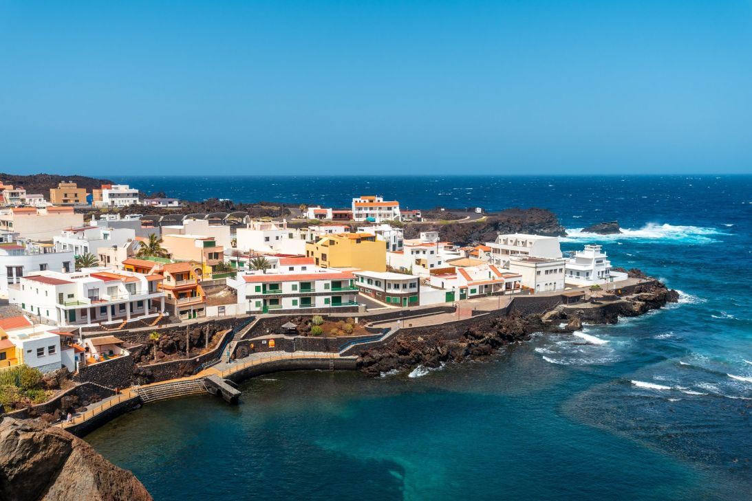 No flights, no resorts. A view of the village of Tamaduste on the Spanish island of El Hierro, Canary Islands.