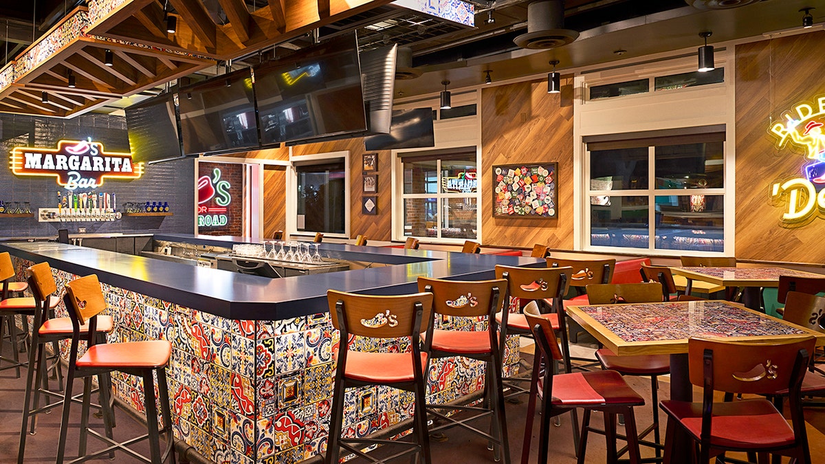 The interior of a redesigned Chili's showing the