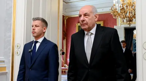 EPA/Shutterstock Hungarian Prime Minister Péter Magyar (left) and Hungarian President Tamás Sulyok in Budapest. Photo: 12 May 2026