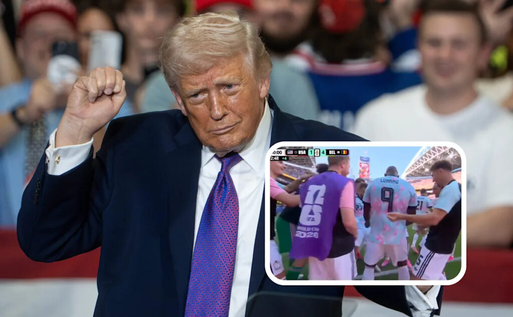 Belgium players caught mocking Donald Trump after United States loss Belgium players caught mocking Donald Trump after United States loss