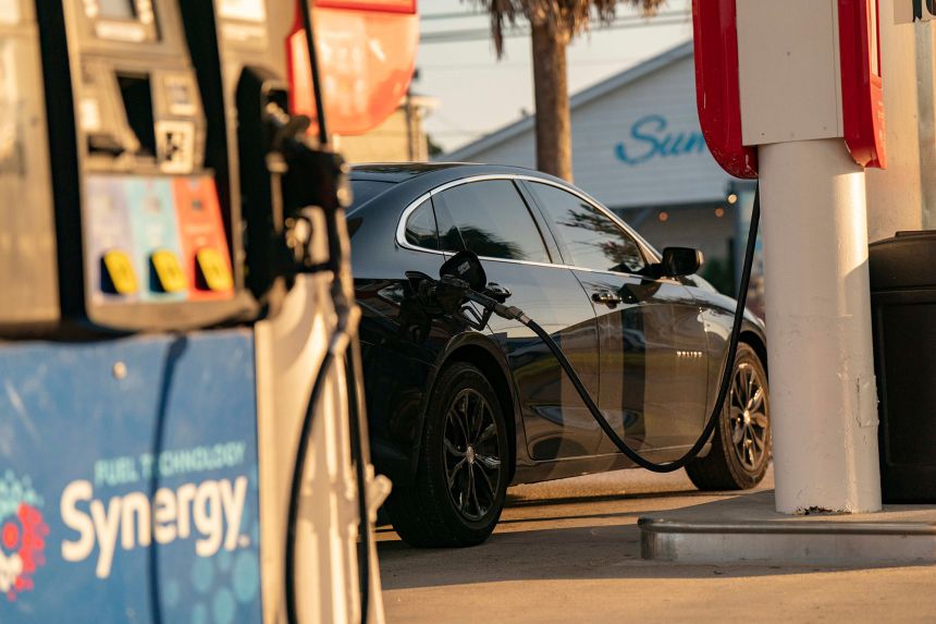 A vehicle is refueled at a gas station in Carolina Beach, North Carolina, on Wednesday, July, 1, 2026.