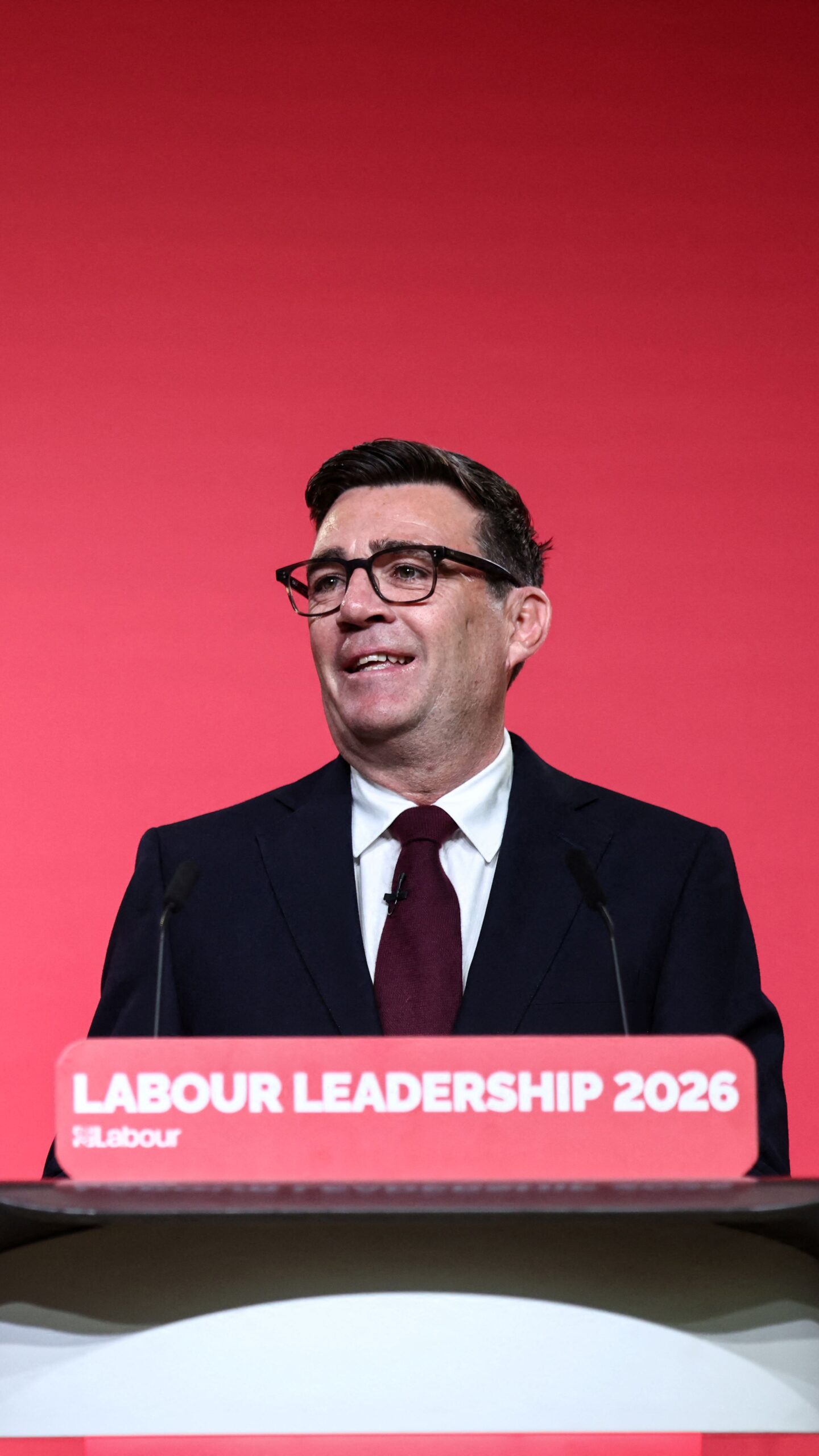 Andy Burnham speaks after being confirmed as the Labour Party's new leader and the country's next prime minister, during 'Labour's Special Conference' in central London on July 17, 2026. (Photo by Henry NICHOLLS / POOL / AFP via Getty Images)