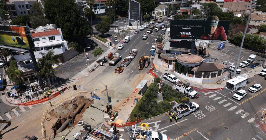 Section of West Hollywood’s Sunset Strip affected by sinkhole could be reopened this week, mayor says Section of West Hollywood's Sunset Strip affected by sinkhole could be reopened this week, mayor says