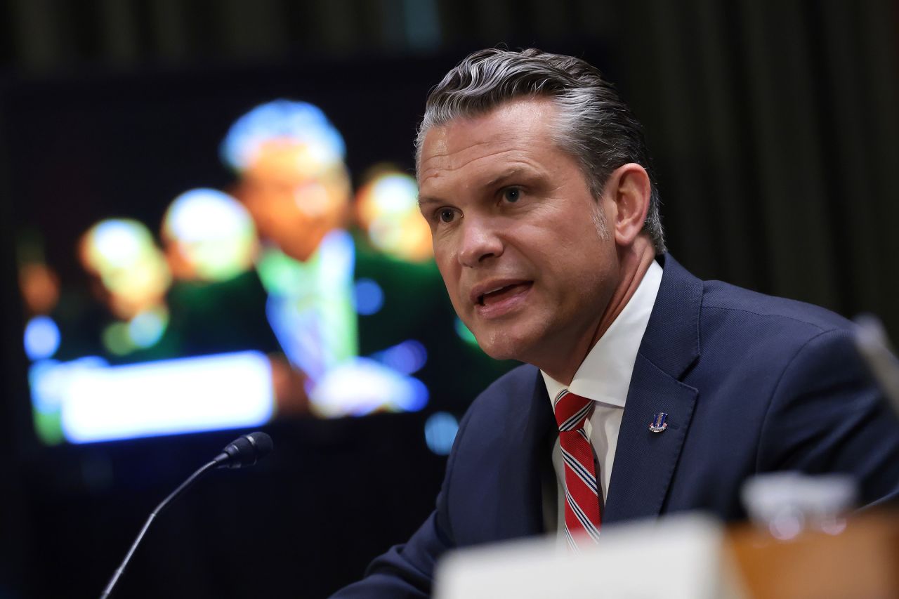 Secretary of Defense Pete Hegseth speaks during a Senate Appropriations Committee hearing on Tuesday.