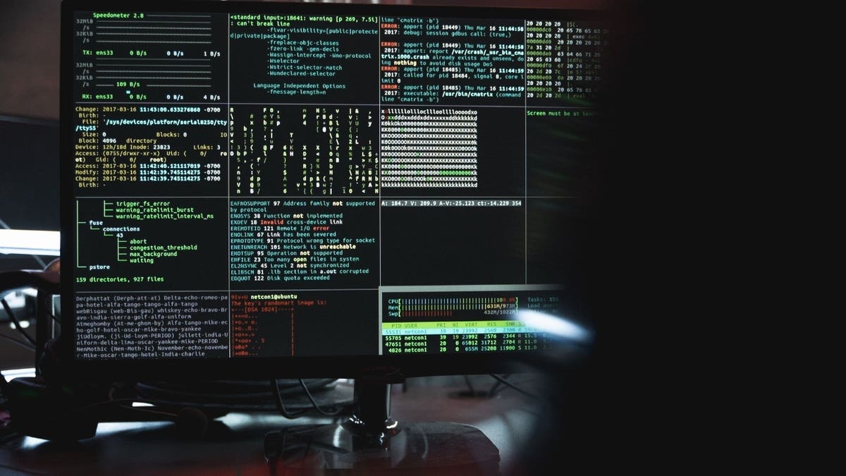 A computer screen with code.