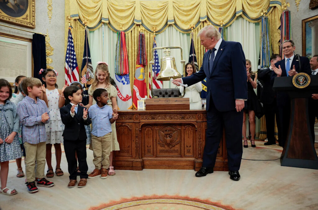 President rings opening bell from Oval Office in event promoting newly launched Trump Accounts President rings opening bell from Oval Office in event promoting newly launched Trump Accounts
