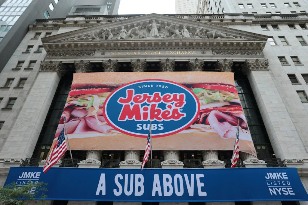 Jersey Mike’s stock falls 5% from IPO price, raising nearly $1 billion Jersey Mike's stock falls 5% from IPO price, raising nearly $1 billion