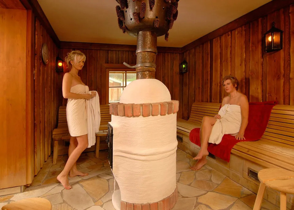 Relax in rustic saunas and thermal baths at AlbThermen in Bad Urach, Germany.