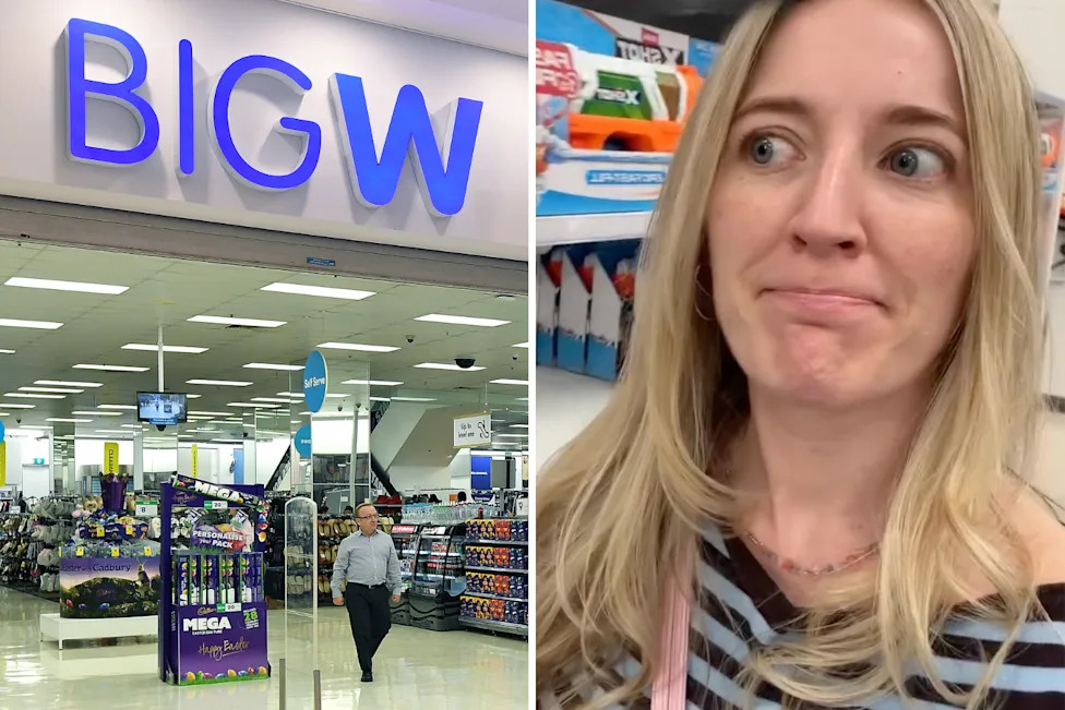 Photo of a Big W store and a shopper.