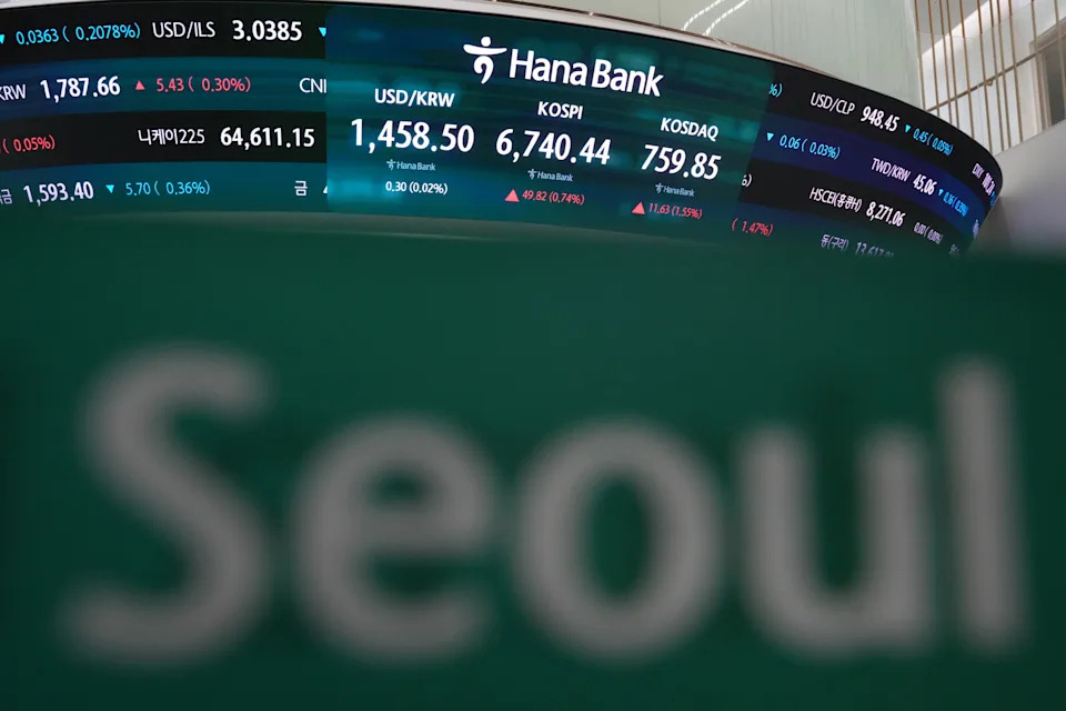 Asian shares slip and South Korea’s Kospi index sinks 10% on heavy selling of chipmaking stocks