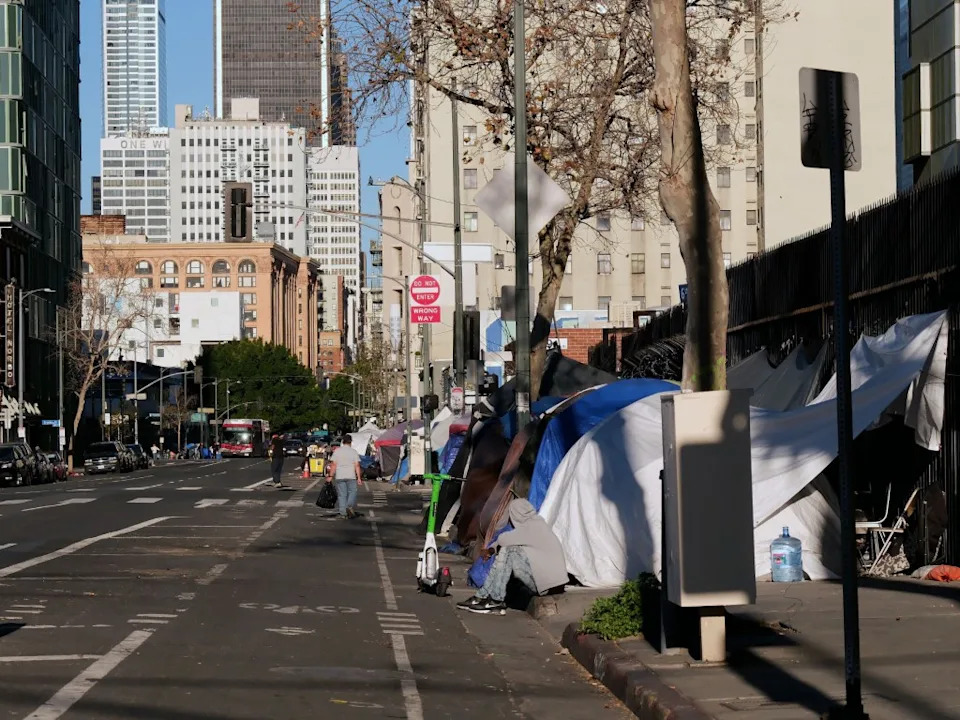 Homeless encampment on Skid Row in Downtown Los Angeles. Andy Johnstone for California Post