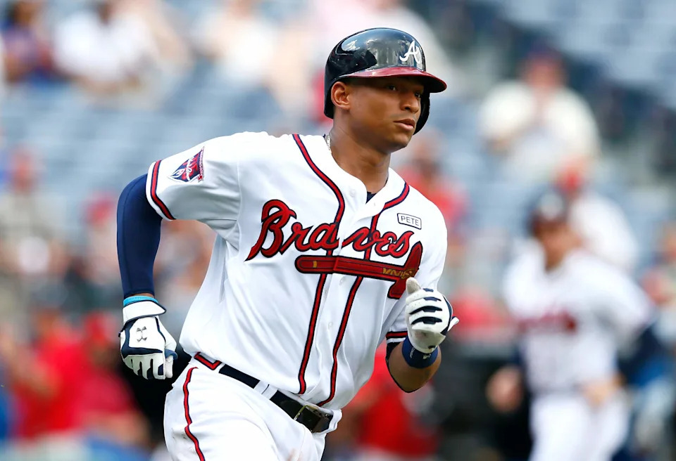 ATLANTA, GA - SEPTEMBER 03: Christian Bethancourt #25 of the Atlanta Braves runs to first base after hitting a RBI single in the fifth inning against the Philadelphia Phillies at Turner Field on September 3, 2014 in Atlanta, Georgia. (Photo by Kevin C. Cox/Getty Images)