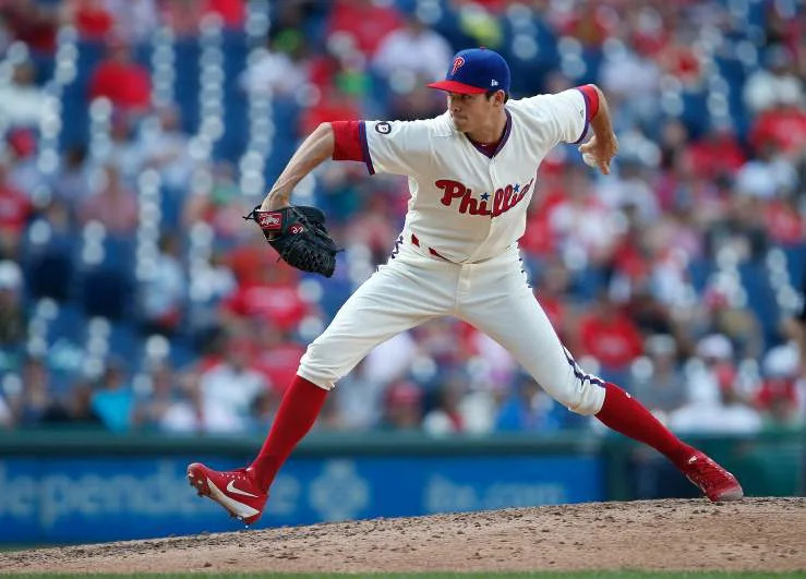 PHILADELPHIA, PA - SEPTEMBER 17: Hoby Milner #55 of the Philadelphia Phillies in action against the Oakland Athletics during a game at Citizens Bank Park on September 17, 2017. The A's defeated the Phillies 6-3. (Photo by Rich Schultz/Getty Images)