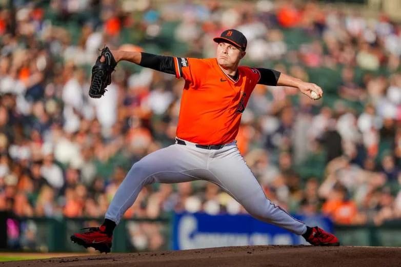 DETROIT, MICHIGAN - JUNE 19: Tarik Skubal #29 of the Detroit Tigers delivers a pitch against the Chicago White Sox during the top of the first inning at Comerica Park on June 19, 2026 in Detroit, Michigan. (Photo by Nic Antaya/Getty Images)