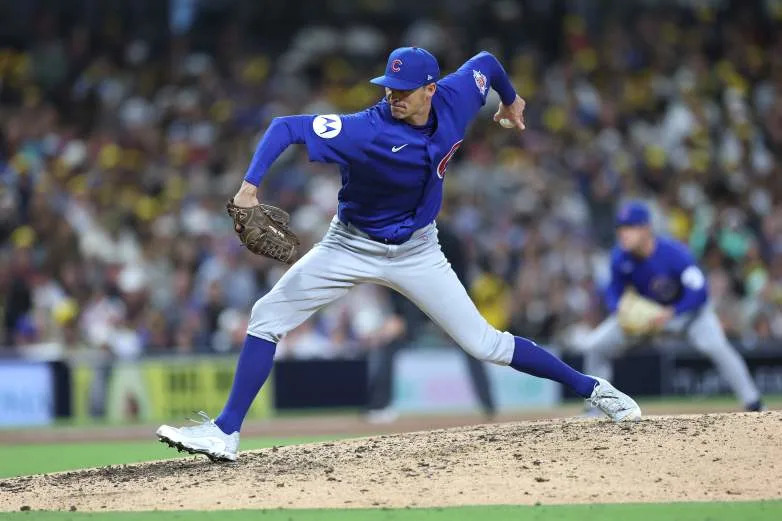 SAN DIEGO, CALIFORNIA - APRIL 28: Hoby Milner #41 of the Chicago Cubs during a game against the Chicago Cubs at Petco Park on April 28, 2026 in San Diego, California. (Photo by Sean M. Haffey/Getty Images)