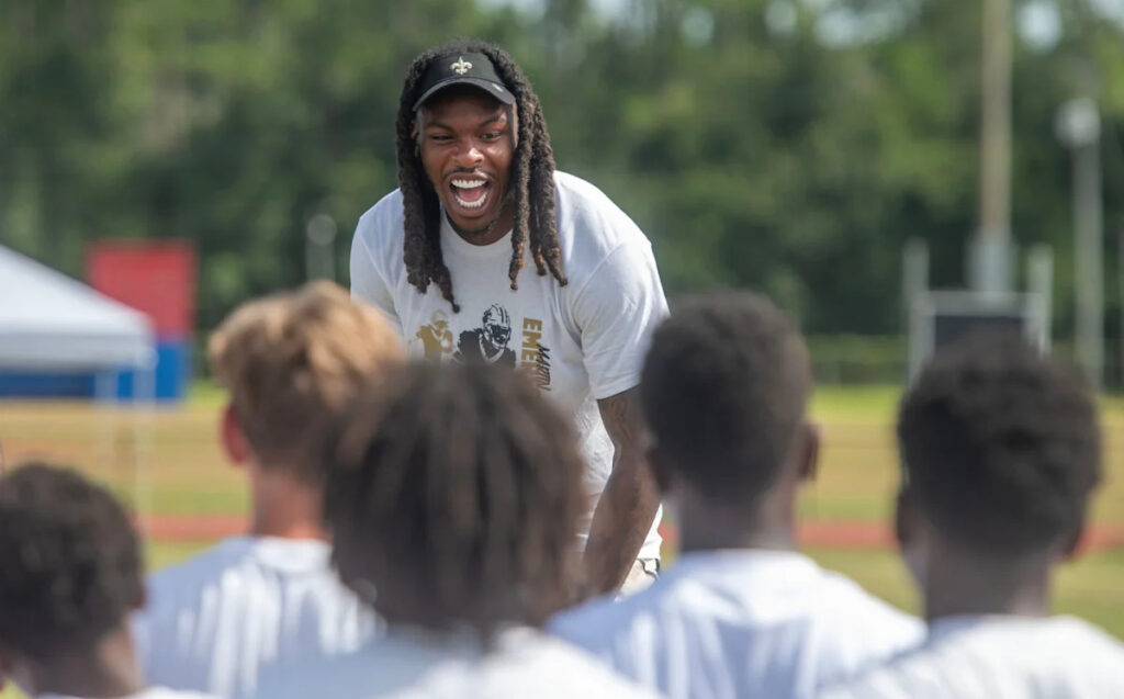 Saints CB Martin Emerson returns for annual youth football camp Saints CB Martin Emerson returns for annual youth football camp