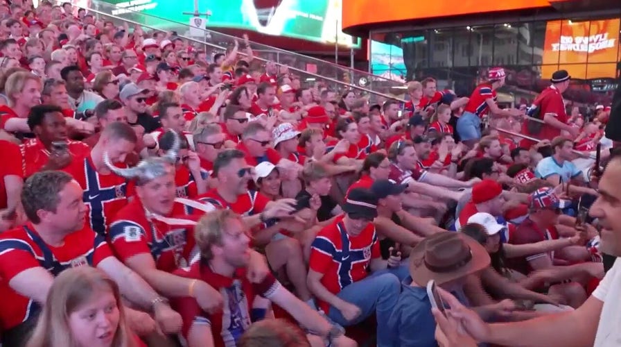 Norway World Cup fans flock to Times Square in New York City