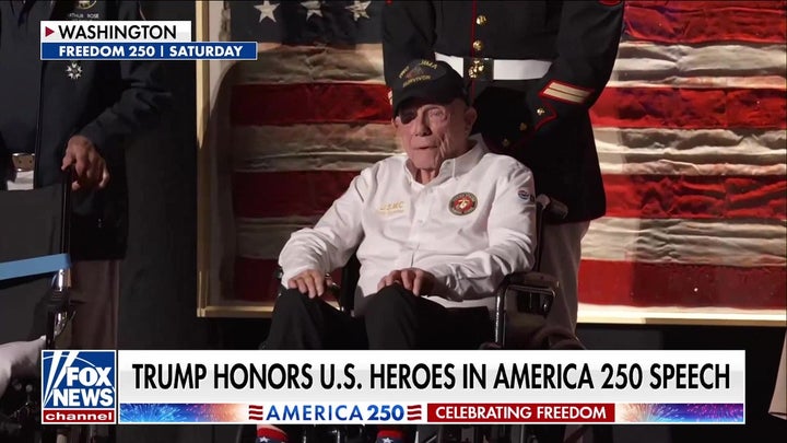 Trump honors WWII heroes in Freedom 250 speech