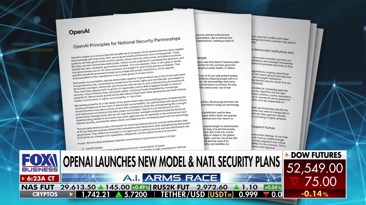 OpenAI announces the wide release of GPT-5.6 Sol, along with a national security framework outlining principles it will and will not support, following government concerns about AI power and prior interventions.