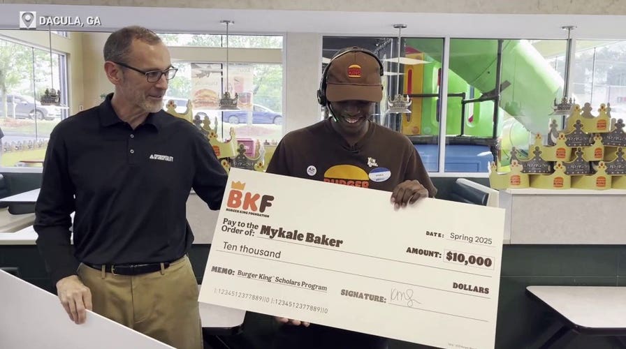 Burger King worker gets scholarship money after showing up to work in graduation gown