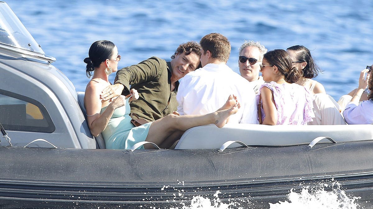 Katy Perry, Justin Trudeau ride on a boat
