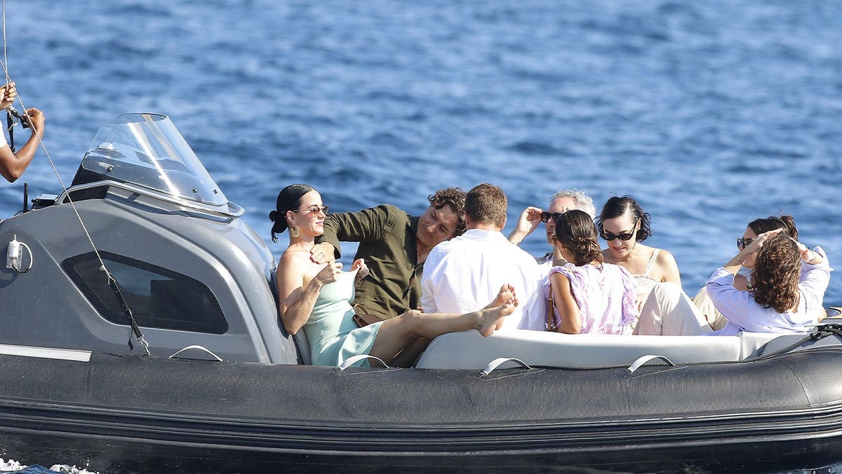 Katy Perry and Justin Trudeau on a boat