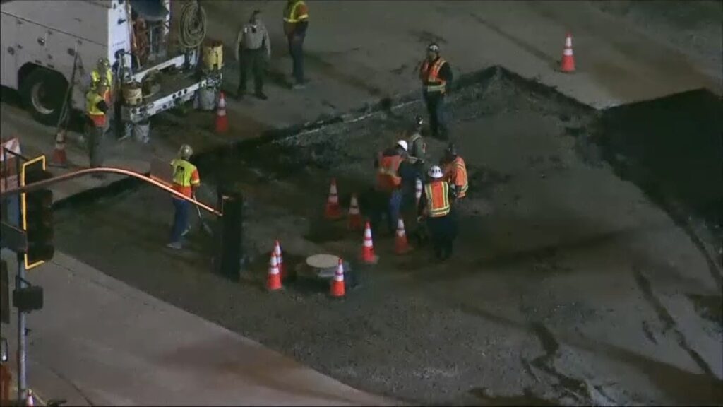 LADWP crews find water pooling during work on pipe in West Hollywood