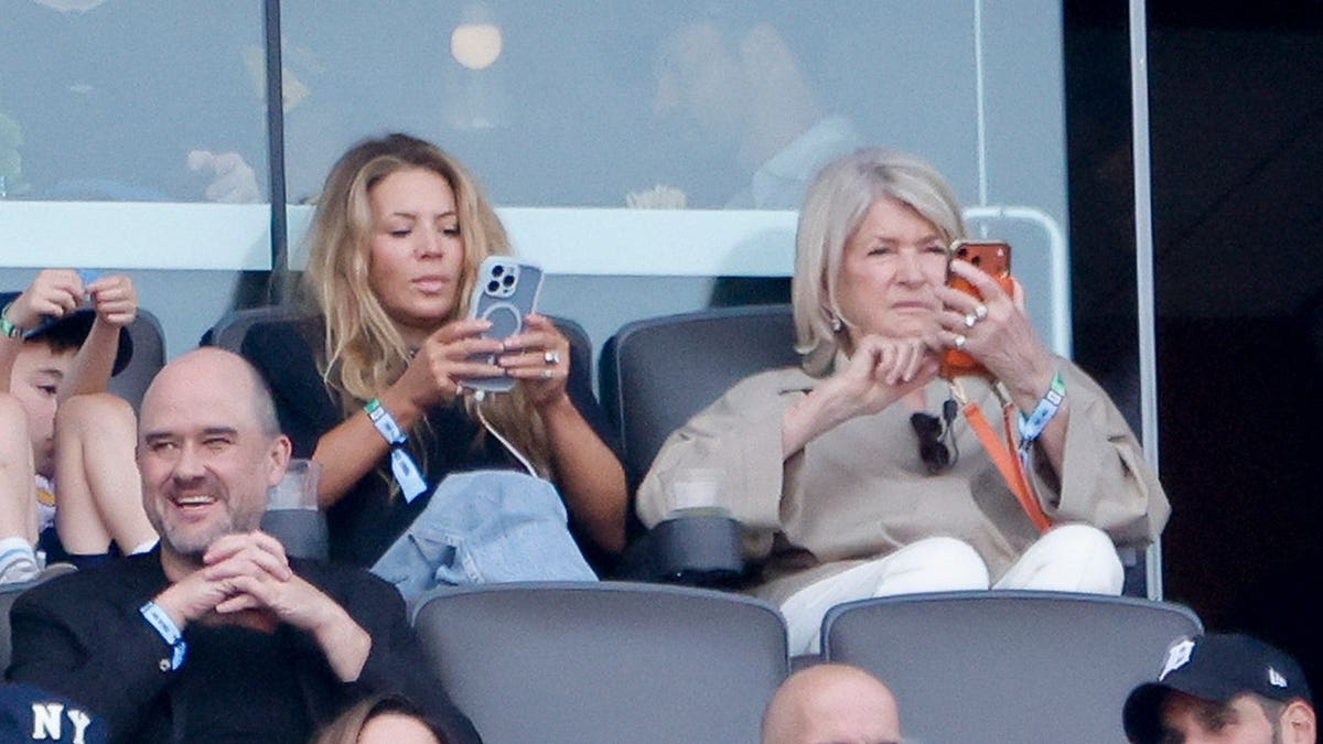 Martha Stewart at the match between Sweden and France at the World Cup.