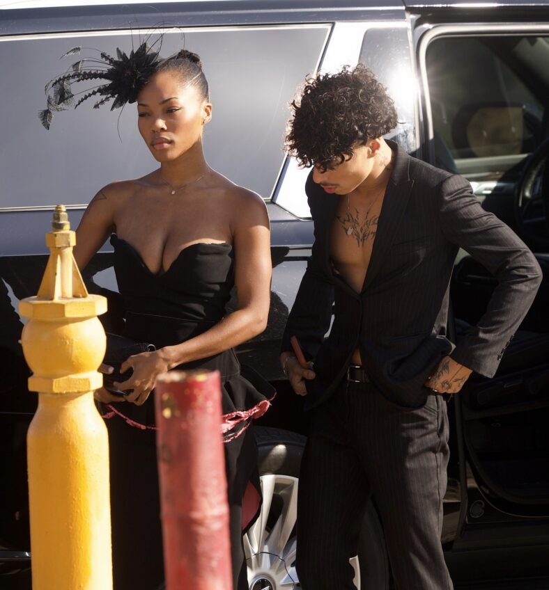 Quenlin Blackwell and Larray arrive for Matty Healy and Gabriette's wedding in Los Angeles