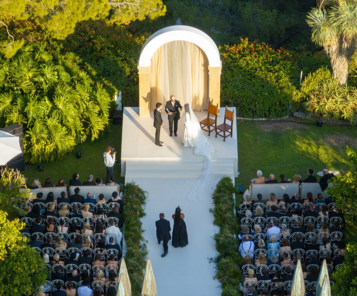 Matty Healy and Gabriette at the altar for their wedding in Los Angeles