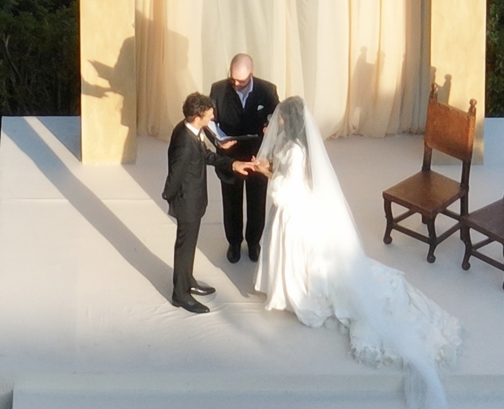 Matty Healy and Gabriette at the altar for their wedding in Los Angeles