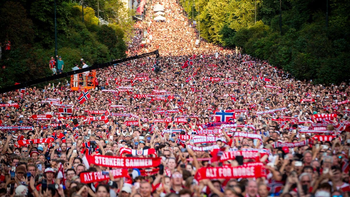 Norwegian fans in Oslo