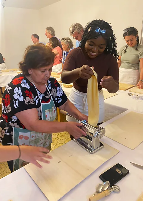 Brittany Diego Granny-led travel activities include pasta making, storytelling and tours (Credit: Brittany Diego)