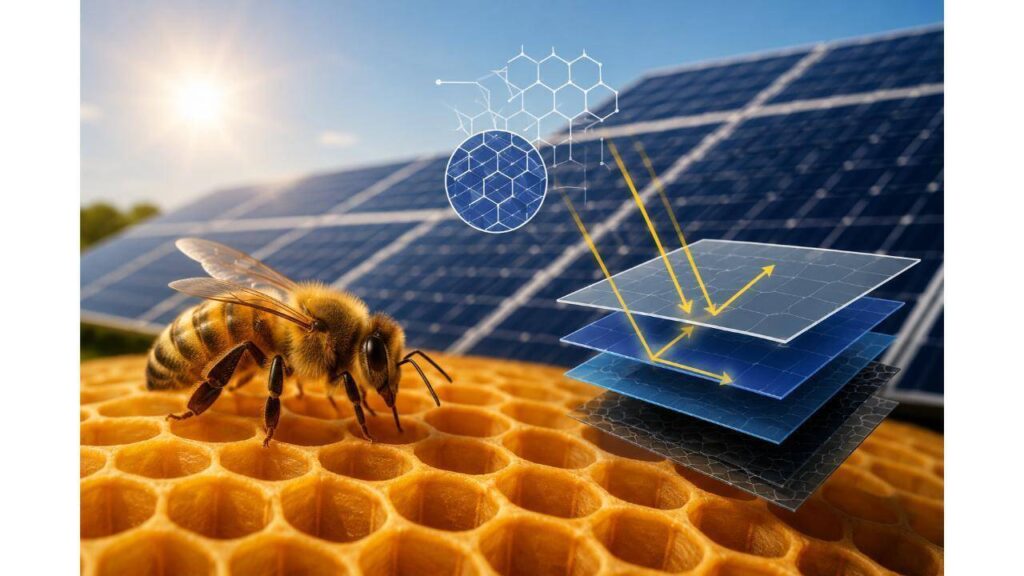 Engineers building Solar panels are using exact replicas of honeycombs made by Bees to ensure … Engineers building Solar panels are using exact replicas of honeycombs made by Bees to ensure ...