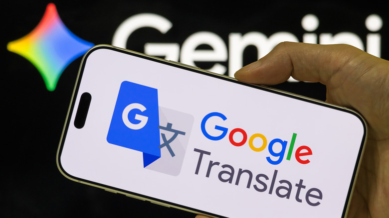 Google translate logo displayed on a smartphone screen