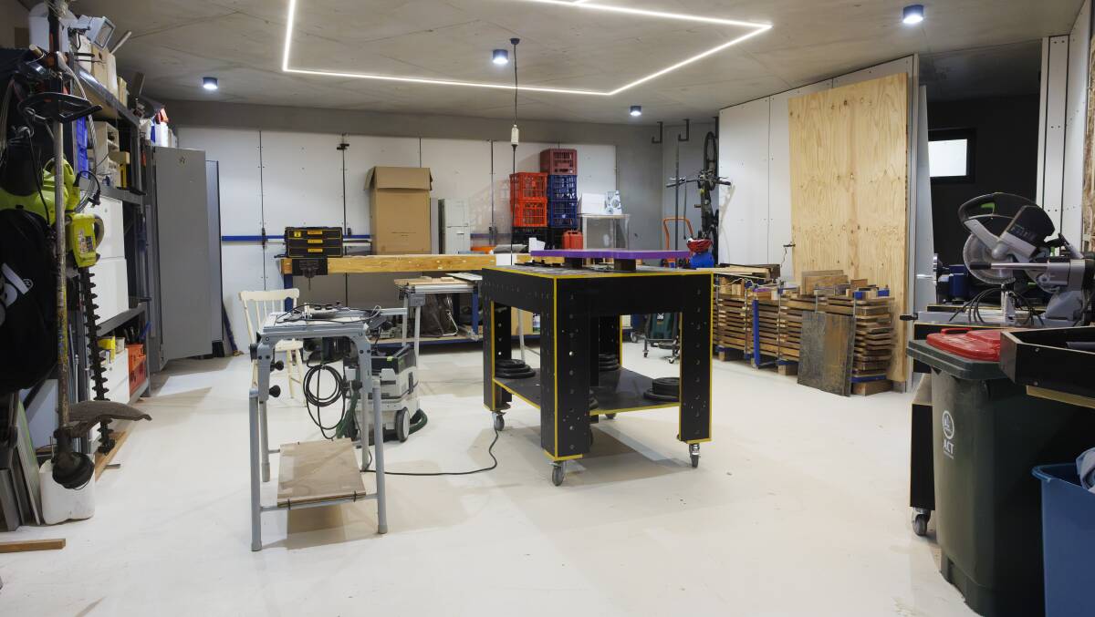 Mr Bullen designed a soundproof workshop that is larger than the rest of the house combined. Picture by Keegan Carroll