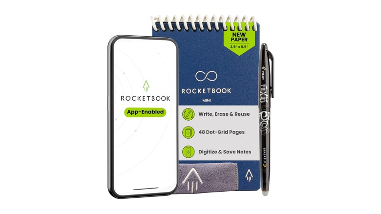 Stock photo of Rocketbook mini notepad and pen
