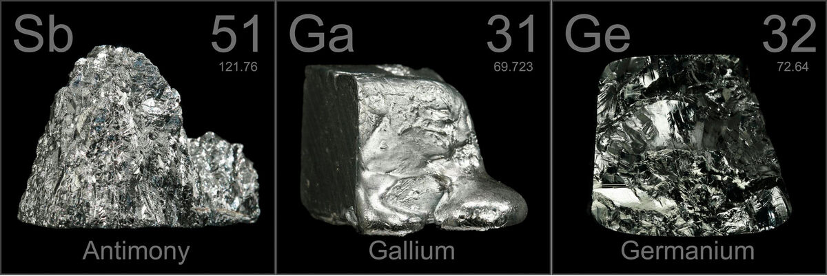 Periodic%20table%20entries%20for%20antimony%2C%20gallium%2C%20and%20germanium%20with%20samples%2E